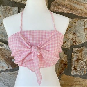 Pink Gingham Halter top